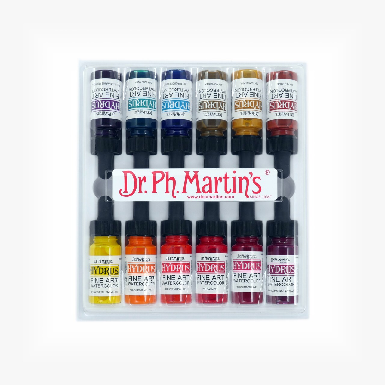 Dr. Ph. Martin's® Hydrus Fine Art Watercolor, ½ US fl oz, Set 3, 1 Set of 12 Bottles